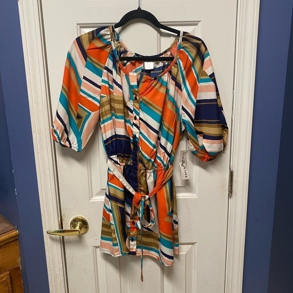 Christine V Belted Button-Front
Top,  short sleeve tunic Women's, Size:smal - Picture 2 of 6